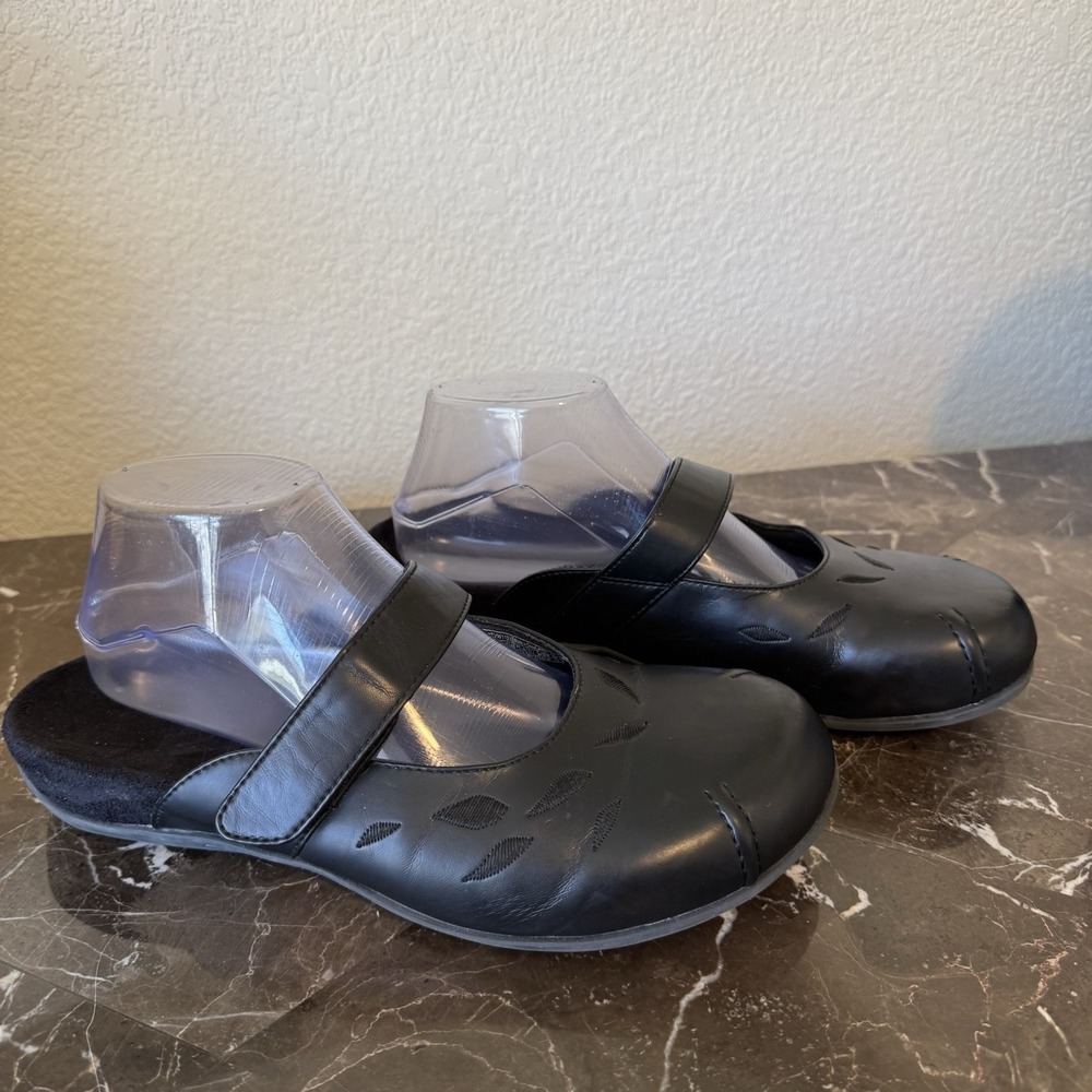 Orthaheel Orthotic Slip On Mary Jane Mules Black Womens Sz 10